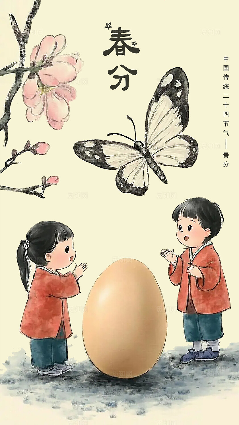 简单大气传统二十四节气宣传手机海报插画