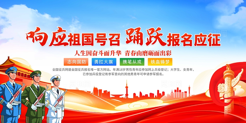 蓝色大气2025年参军征兵宣传栏征兵宣传2025春季征兵