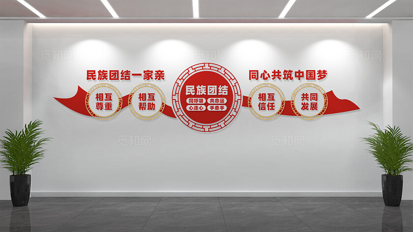 民族团结文化墙宣传标语