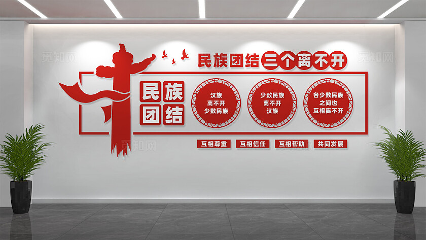 民族团结三个离不开党建文化墙