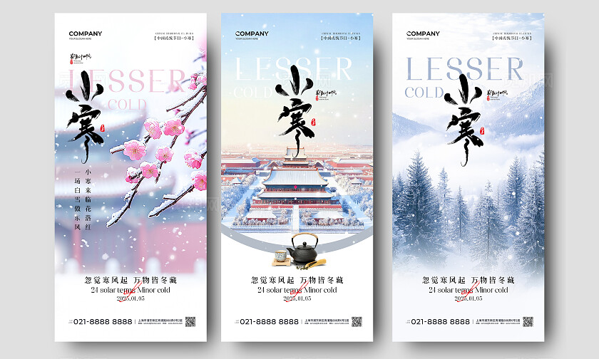 实拍风二十四节气小寒节气手机宣传海报