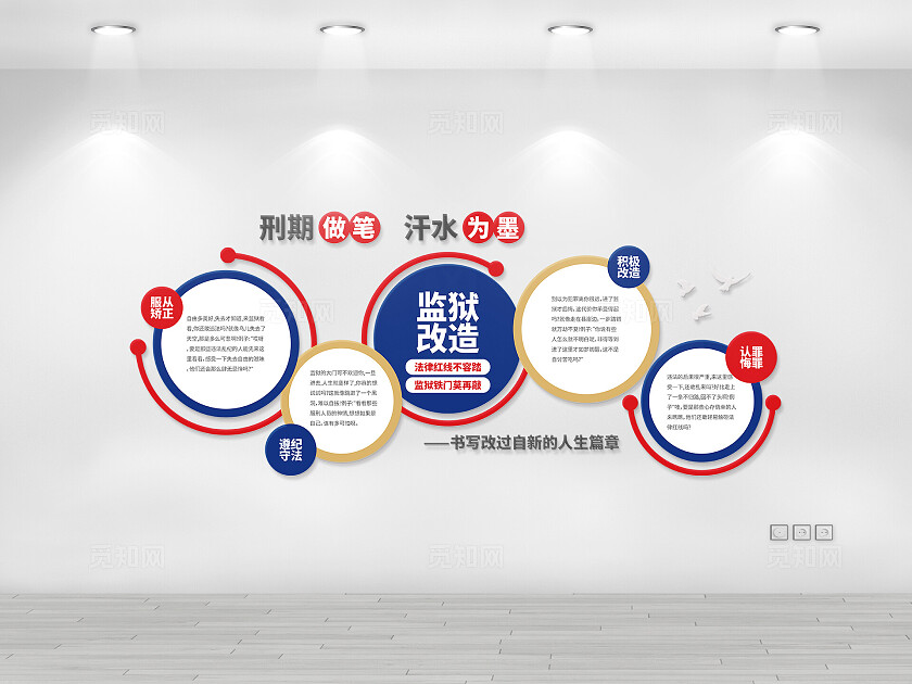 简约警察看守所监狱社区标语文化墙公安文化墙