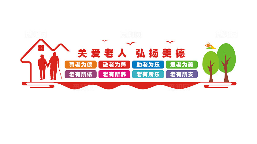 养老院敬老院文化墙宣传标语