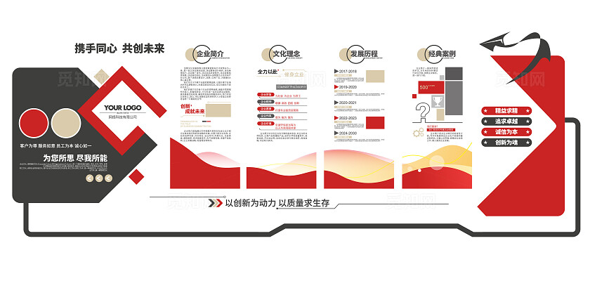 创意大气企业形象公司简介企业文化墙