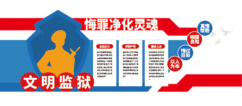 监狱看守所文明监狱标语内容宣传警察文化墙公安文化墙