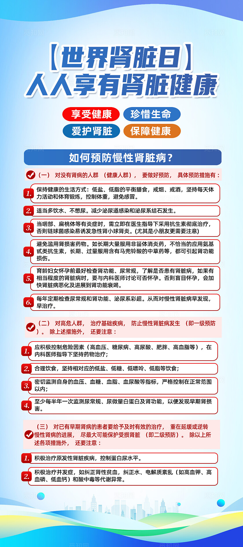 蓝色简约人人享有肾脏健康世界肾脏日展架宣传