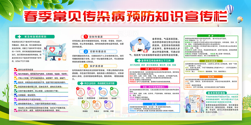 春季常见传染病预防知识宣传栏
