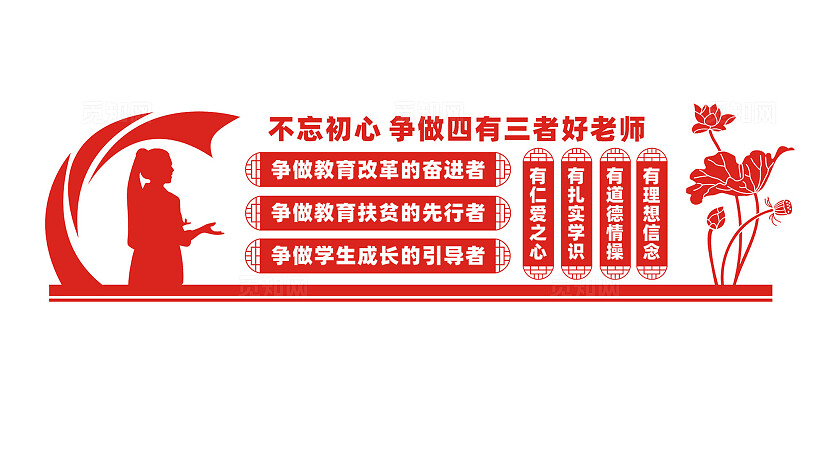 四有三者好老师校园文化墙标语