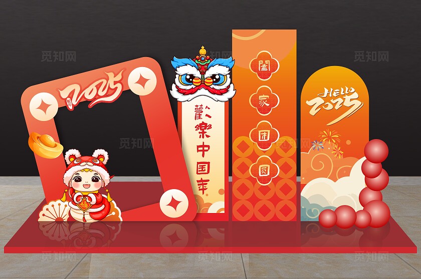2025蛇年春节美陈春节美陈蛇年美陈背景设计2025蛇年新年美陈