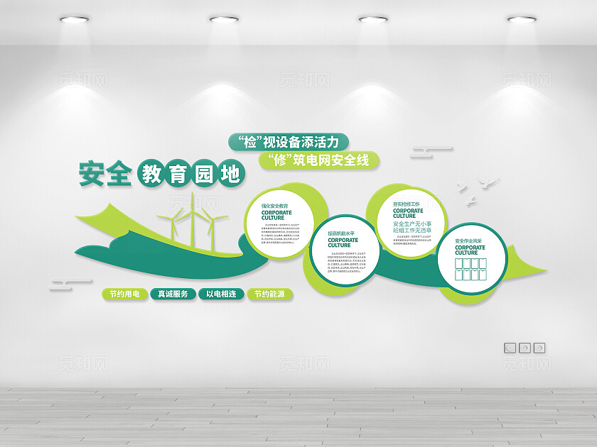 绿色环保大气电力安全文化墙
