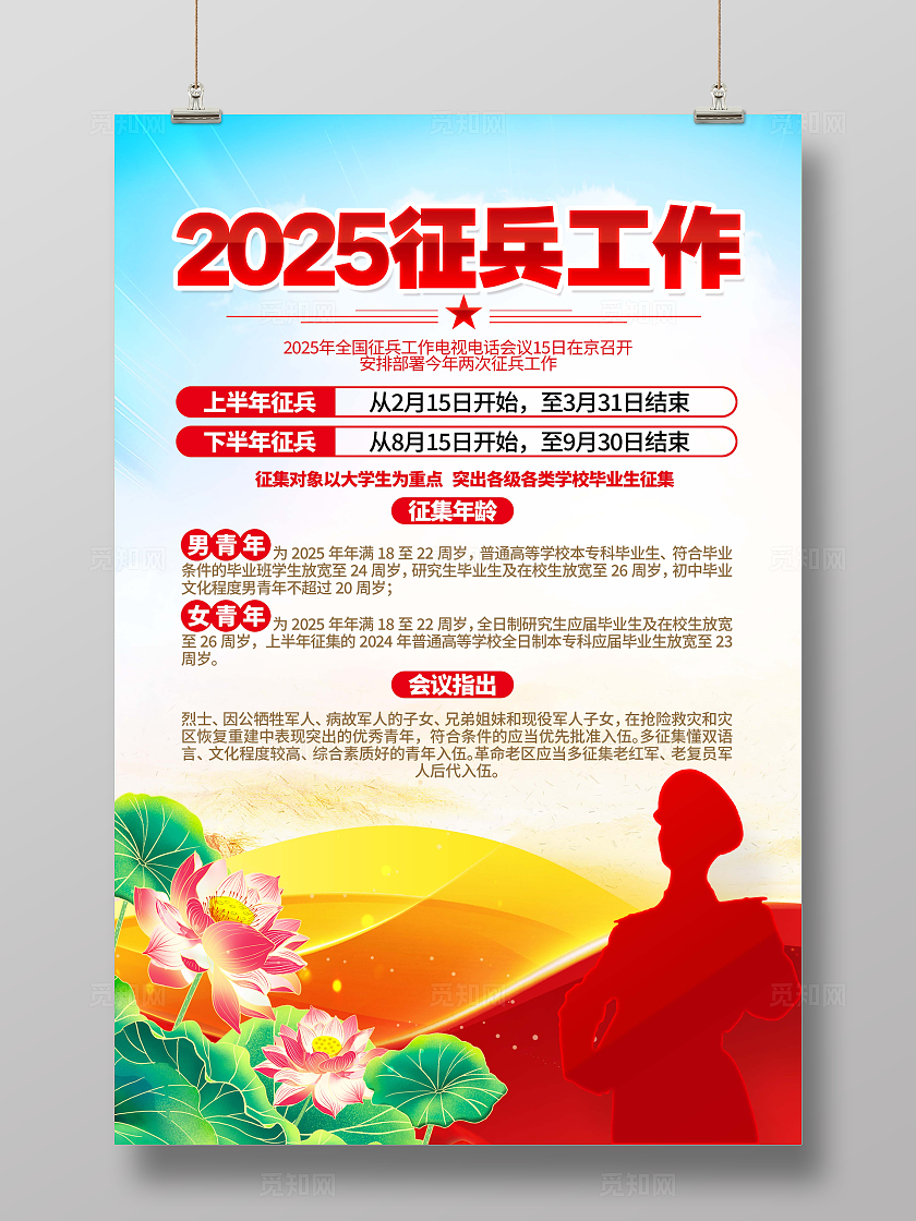 大气2025年全国征兵工作征兵宣传征兵海报