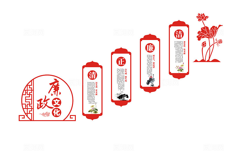 廉政楼梯楼道文化墙展板设计