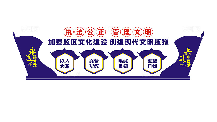 社区矫正室监狱文化墙看守所宣传标语