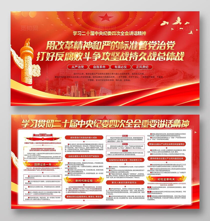 红色大气党的自我革命展板