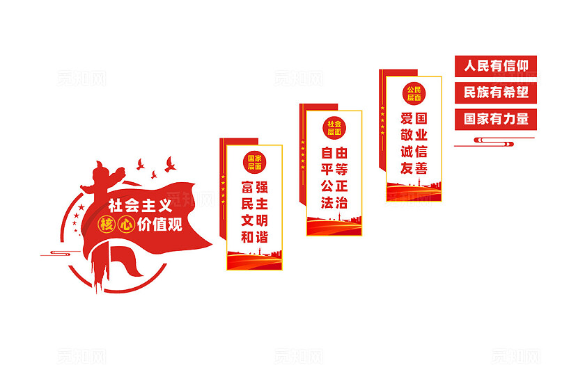 社会主义核心价值观楼梯文化墙
