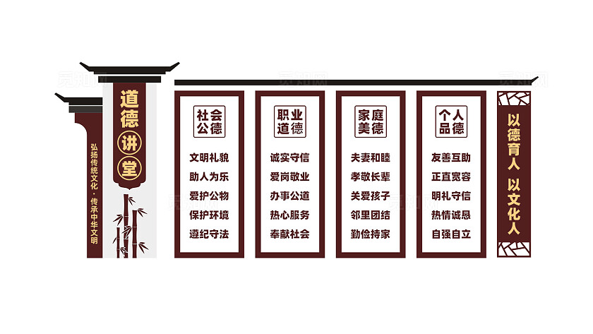 中华传统美德道德讲堂社区文化墙