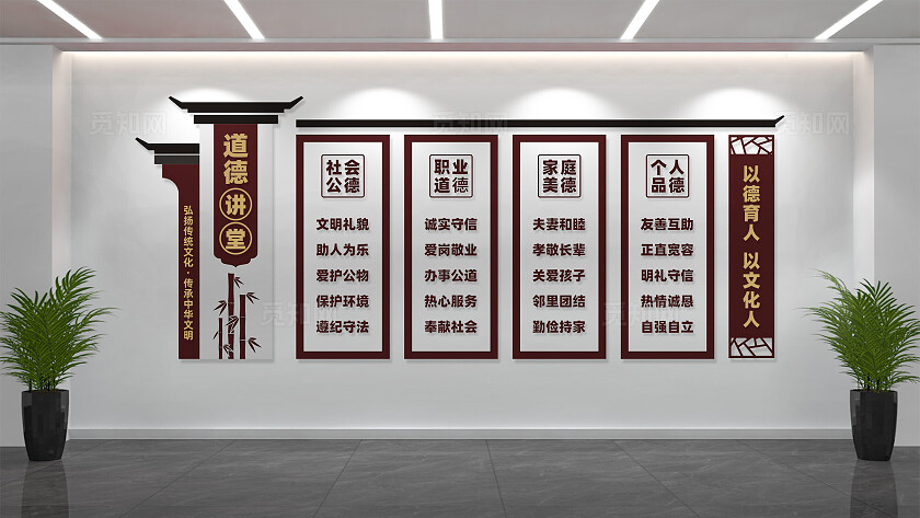 中华传统美德道德讲堂社区文化墙