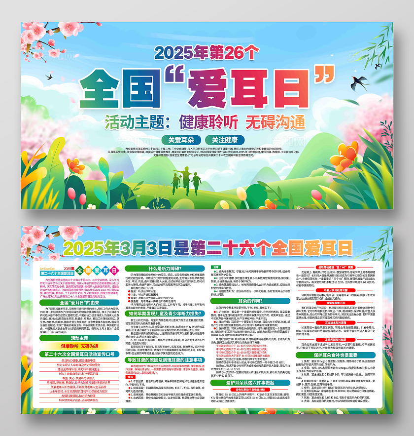 2025年3月3日是第二十六个全国爱耳日全国爱耳日展板