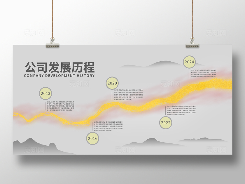灰色简约企业发展历程展板
