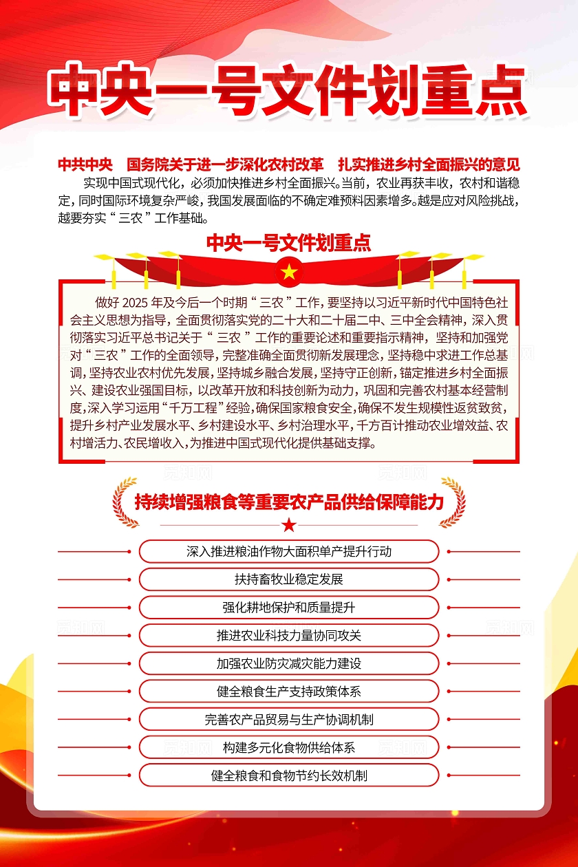 2025中央一号文件党建挂画展板