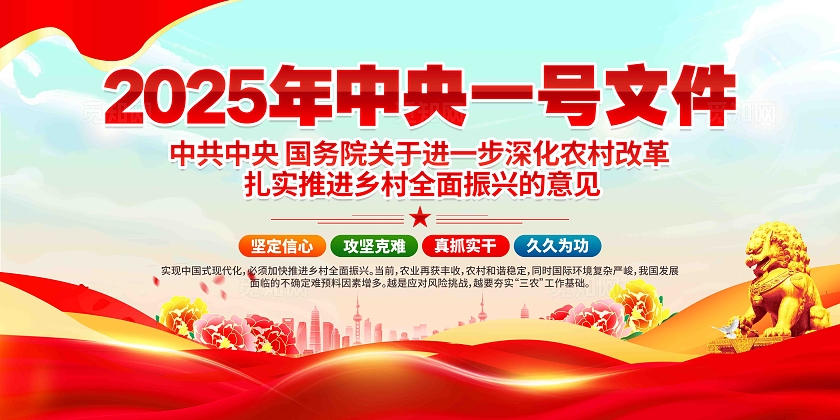 划重点2025年中央一号文件党建宣传展板