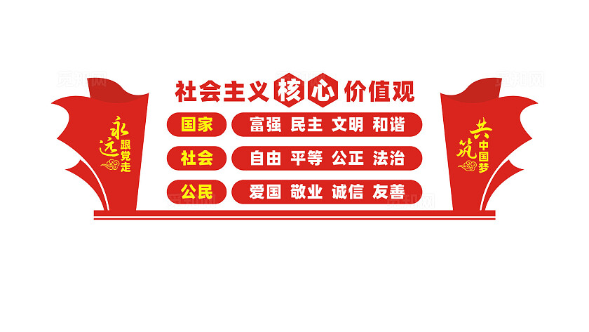 社会主义核心价值观党建文化墙设计