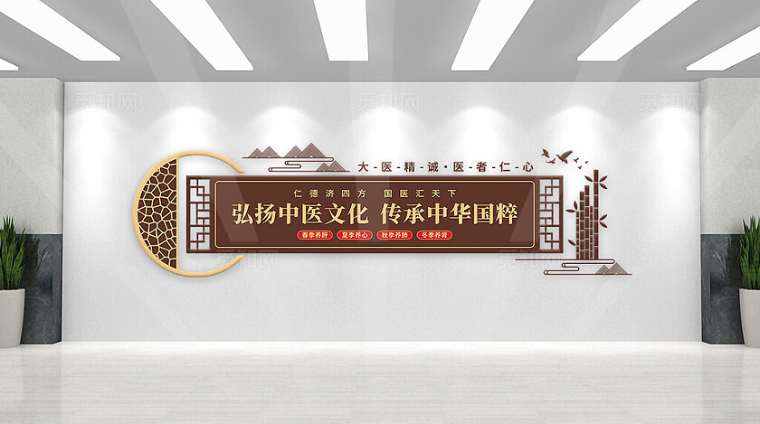 中国风中医文化墙