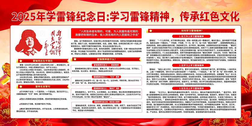 2025学雷锋纪念日展板