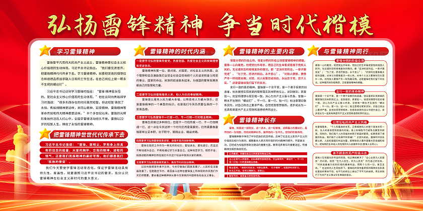 学习雷锋精神宣传栏学雷锋日