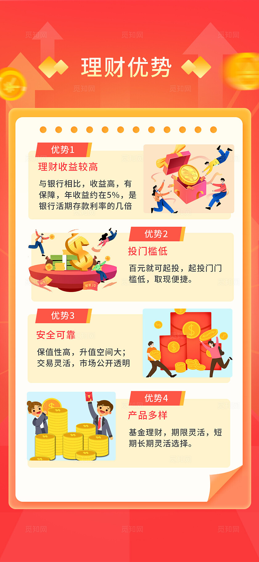 红色大气金融行业手机套图