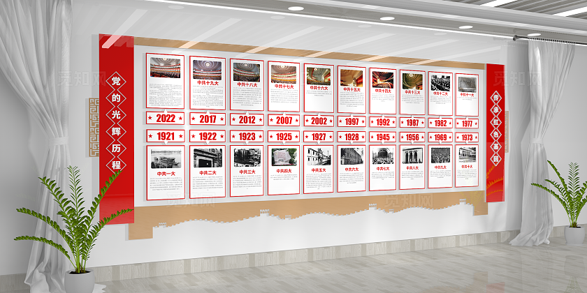 党的光辉历程党建形象墙党建文化墙