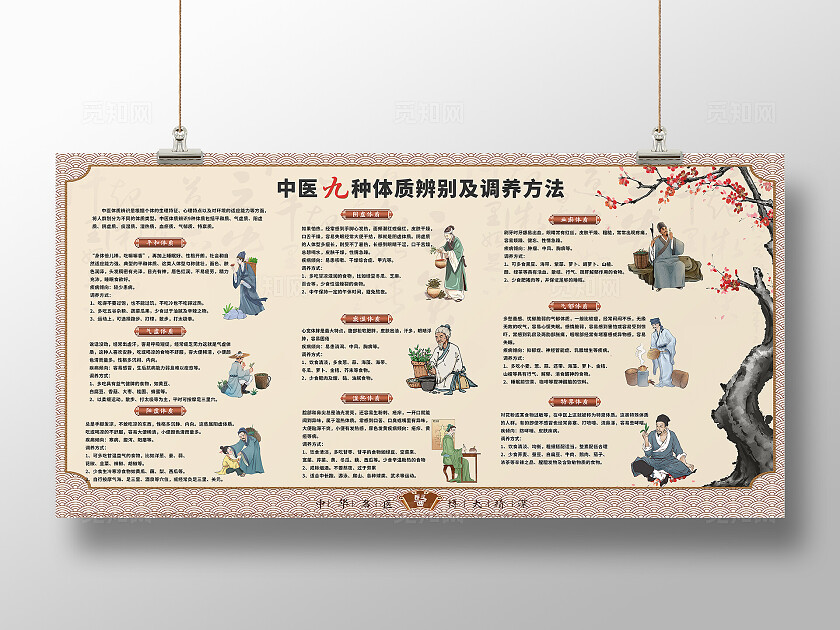 浅色中医文化展板