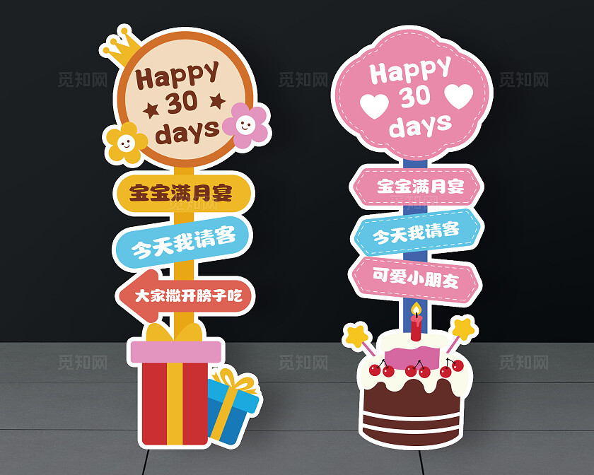 宝宝百岁宴路牌指引牌满月宴路牌指引牌满月生日路牌指引牌