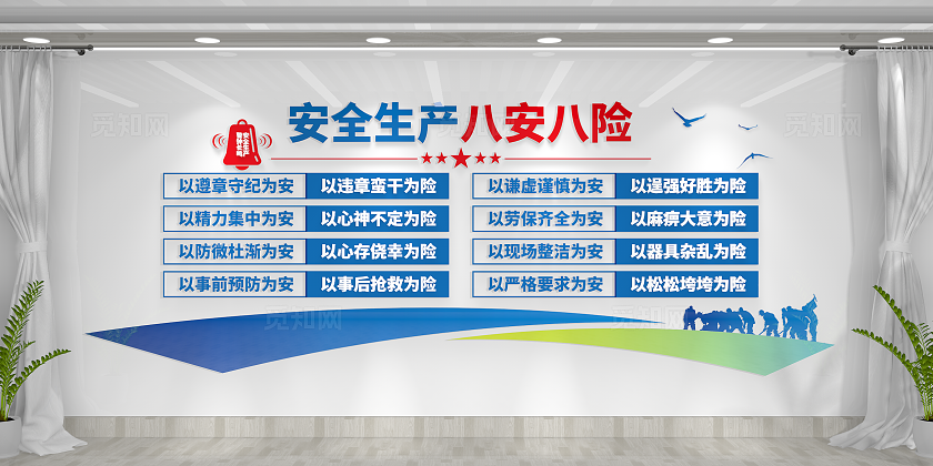 安全生产八安八险2025年安全生产月安全生产文化墙