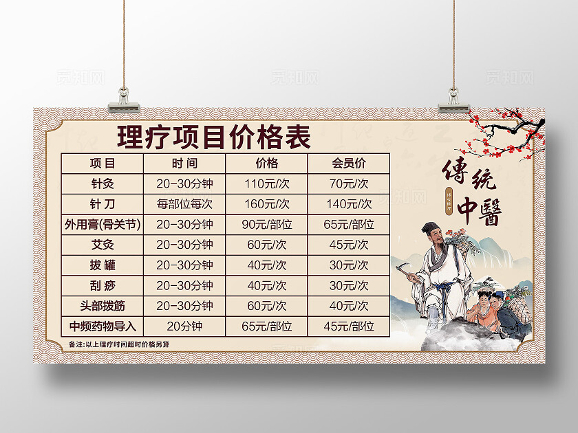 浅色中医文化价格表