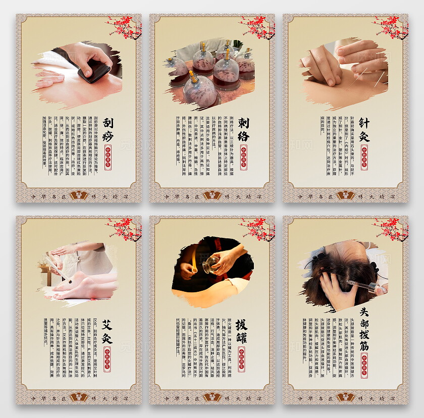 浅色中医文化项目展板