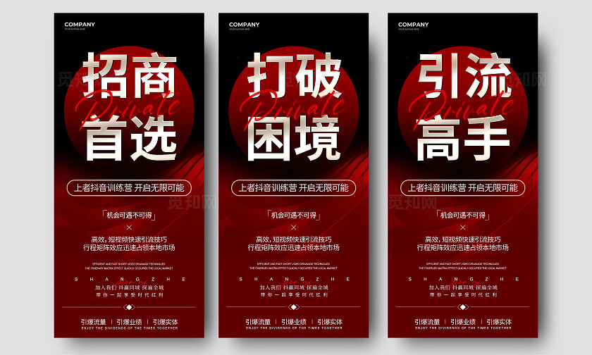 红黑色简约大气医美招商招商宣传海报手机宣传海报