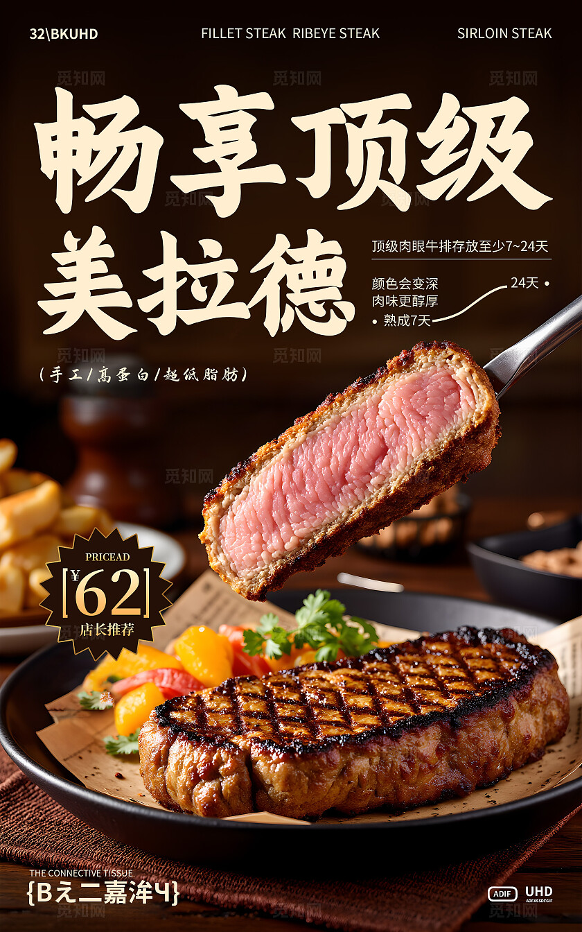 牛排美食海报