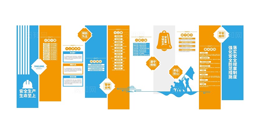 简约大气安全生产知识安全生产月安全生产文化墙