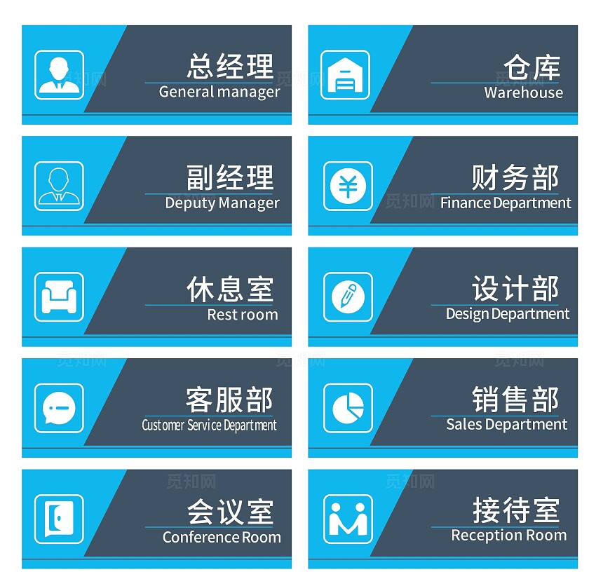 门牌标识牌科室门牌矢量平面设计