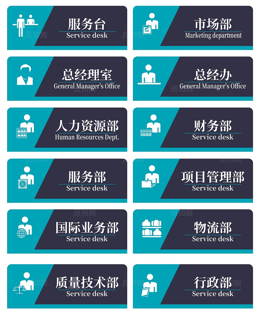 门牌标识牌科室门牌设计平面设计矢量标识牌