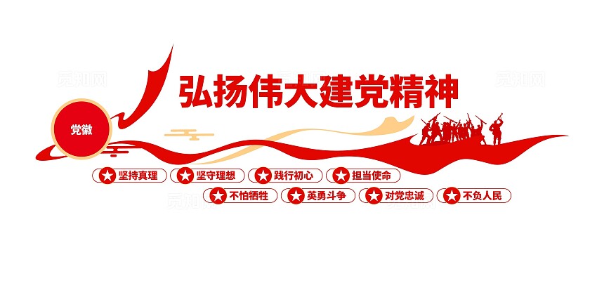 弘扬伟大建党精神中国精神伟大建党精神党建文化墙