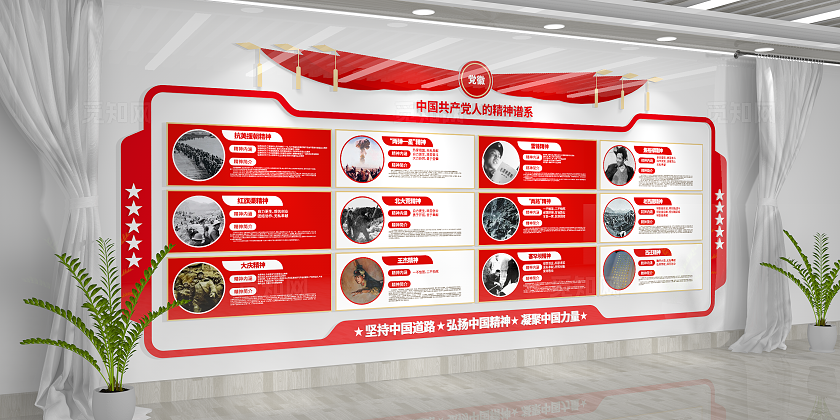 坚持中国道路弘扬中国精神党建文化墙