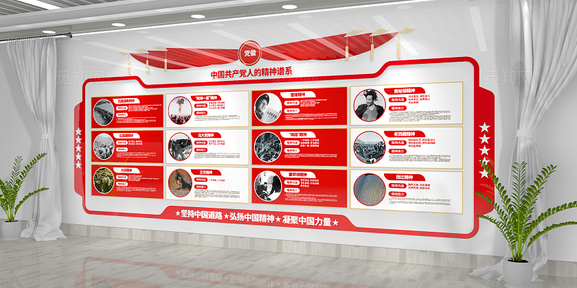 坚持中国道路弘扬中国精神党建文化墙