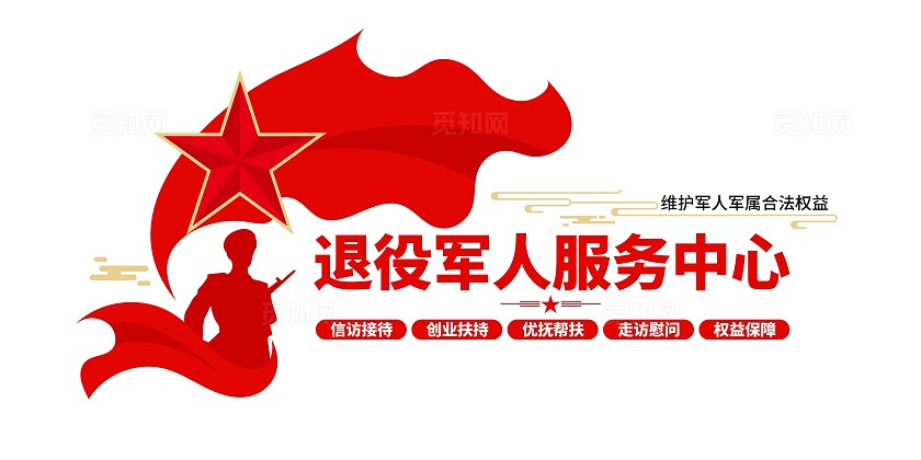 退役军人服务中心文化墙退役军人文化墙党建文化墙