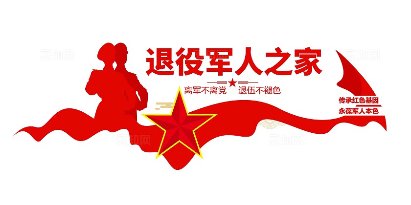 传承红色基因退役军人之家文化墙党建文化墙