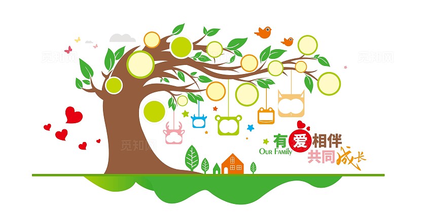 大树造型照片墙幼儿园风采幼儿园文化墙