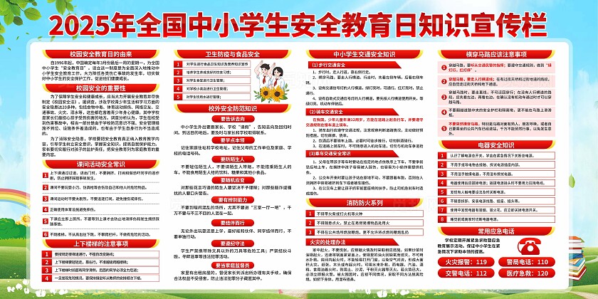 全国中小学安全教育日展板