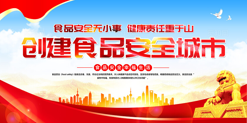 简洁党政风创建食品安全城市宣传栏