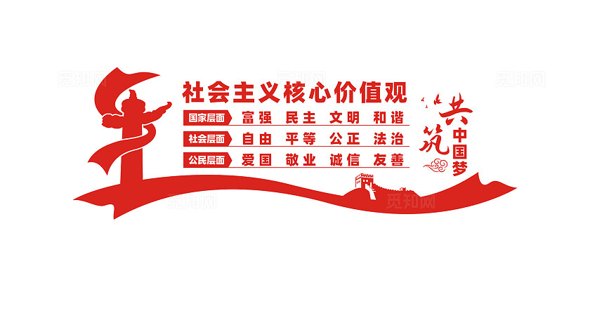 社会主义核心价值观党建文化墙设计